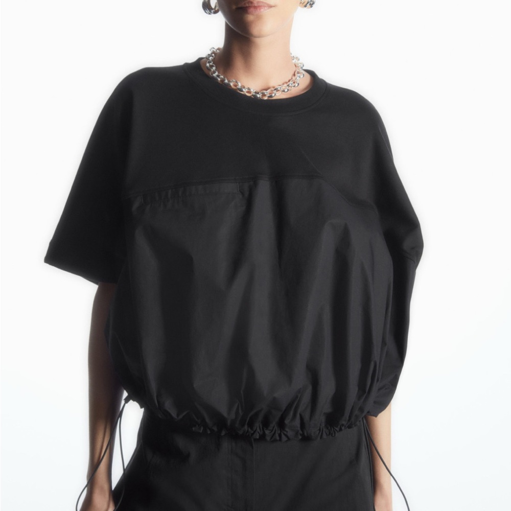 Marc New York Andrew Marc Multimedia Drawstring Crop Top XL NWOT